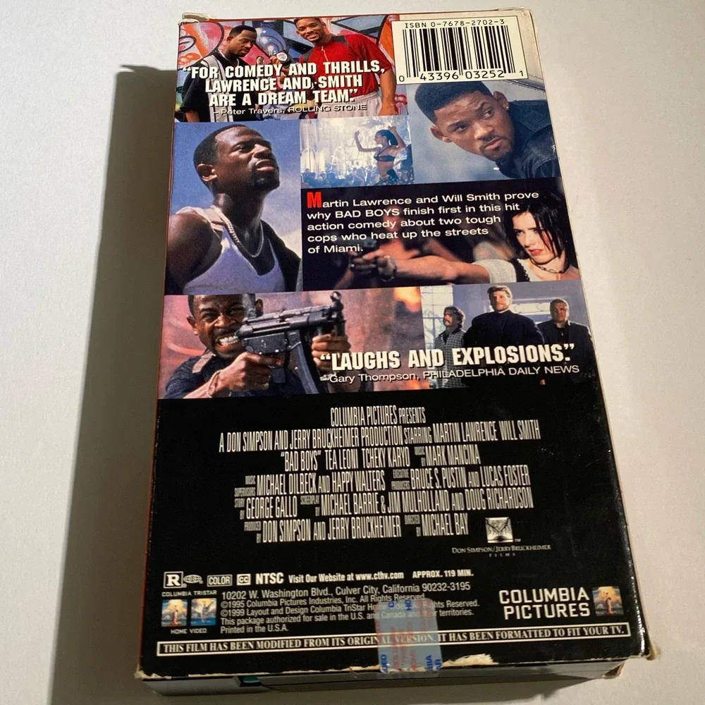 VHS Box Office Hits 1995 Bad Boys Movie Martin Lawrence, Will Smith Film